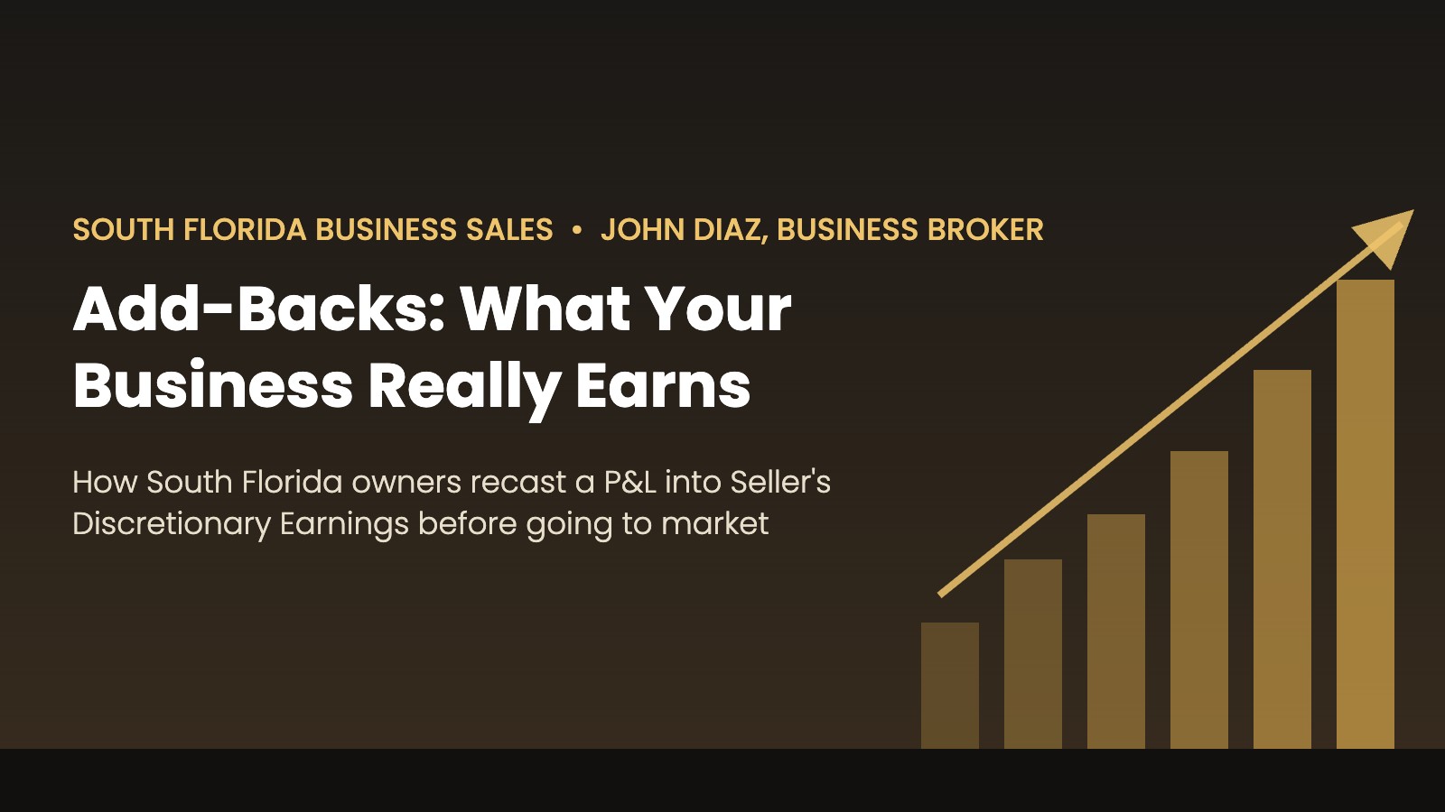 Add-backs explained for South Florida business owners recasting a P&L into SDE