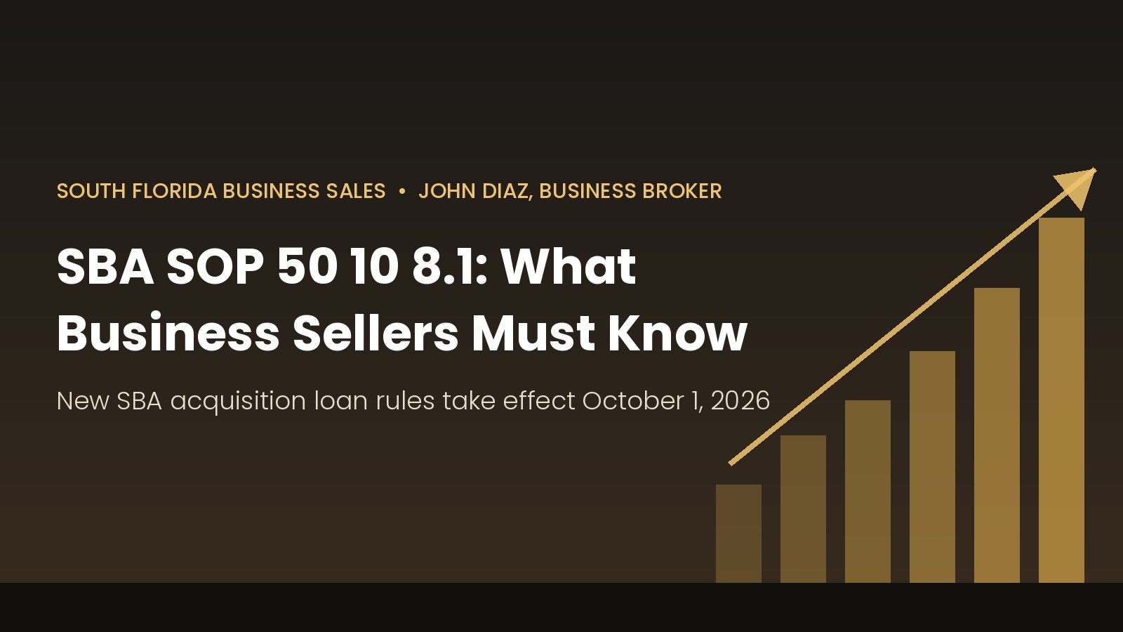 SBA SOP 50 10 8.1 rules for South Florida business sellers